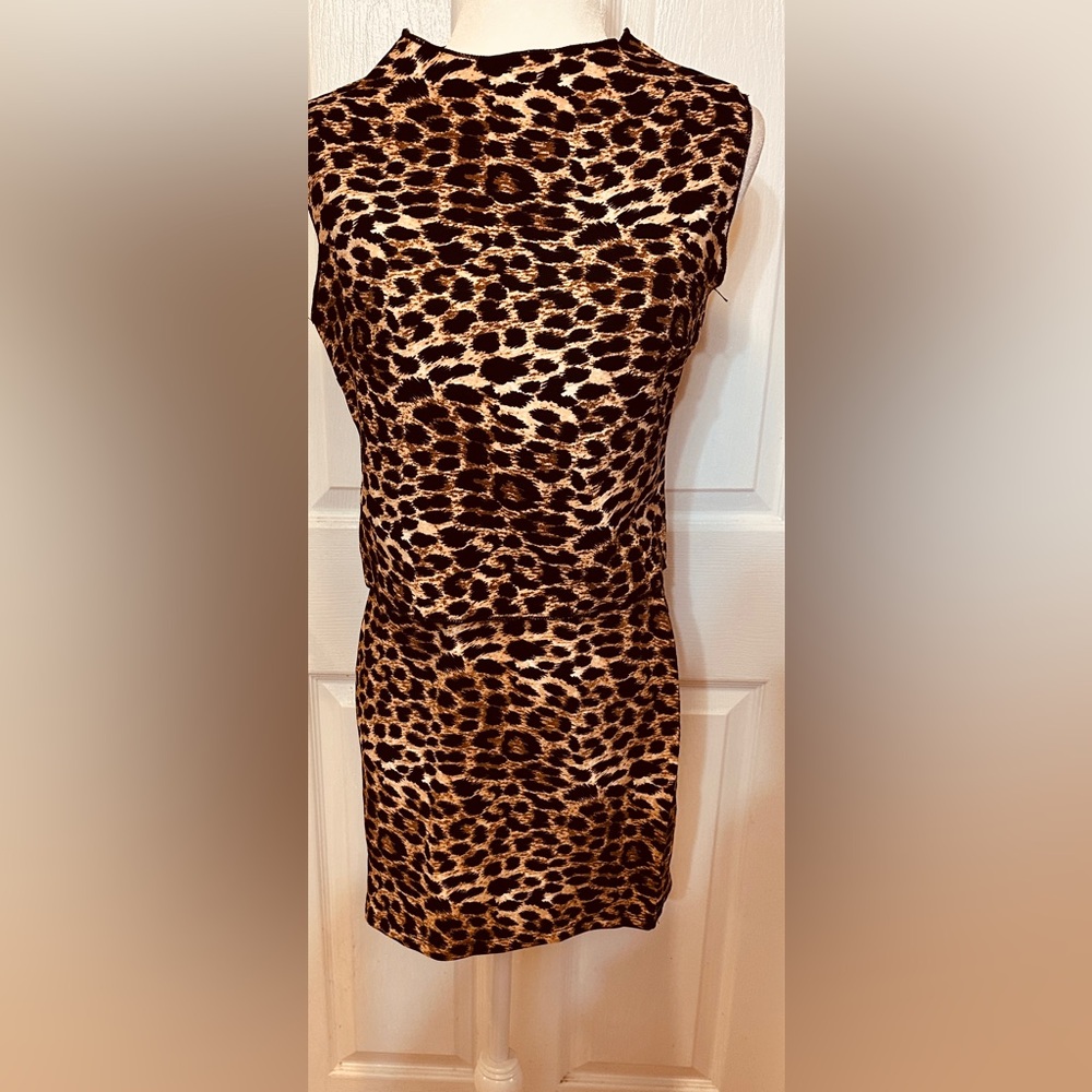GLG Good Luck Gem Top Skirt 2  Piece Animal Leopard Print Sleeveless Top Size